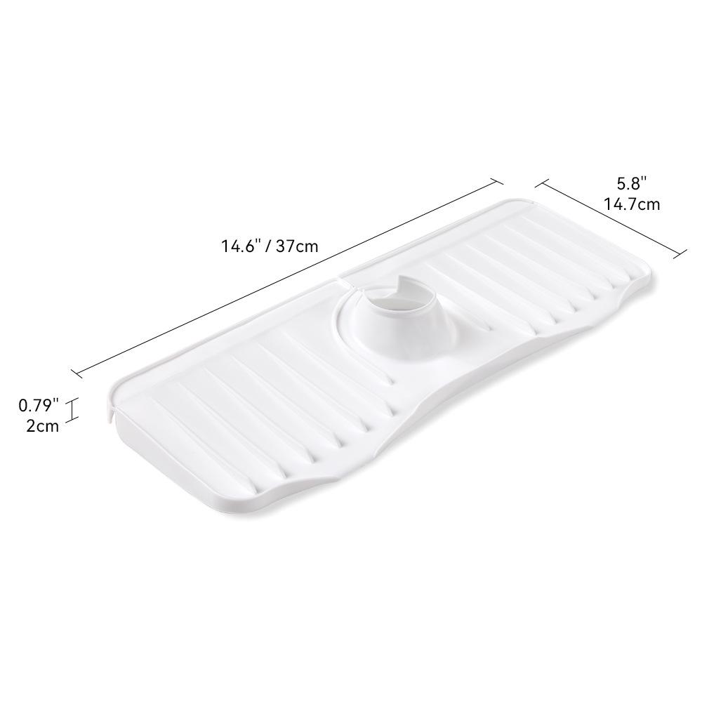 Silicone Faucet Splash Guard & Draining Mat for Kitchen/Bathroom Counters