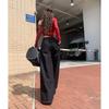 Black wide-leg jeans women's autumn and winter new straight loose high waist lazy and thin floor long pants