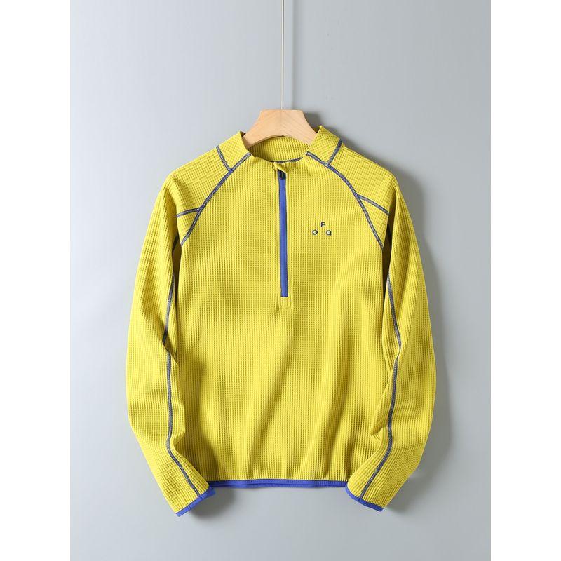Original Factory Surplus Outdoor Mountain-Style Couple's Half-Zip Design Color-Blocked Contrast Stitching Sports Long-Sleeve Base Layer T-Shirt