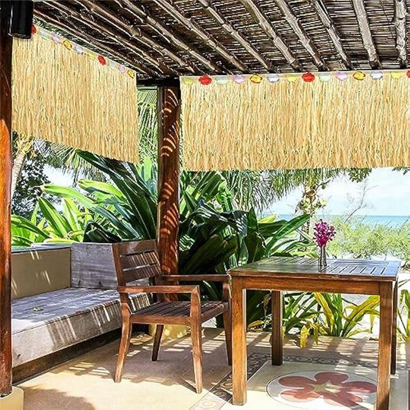 M-Modern-4Pack Luau Grass Table Skirt 9 Feet X 29.5 Inch Hawaiian Table Skirt As Shown For Tropical Hawaiian Luau Party Decorati