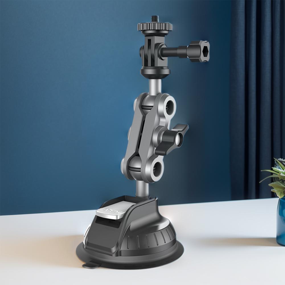 Car Suction Cup Phone Action Camera Holder 1/4 Inch Camera Suction Cup Car Mount 360 Adjustable for Insta360 Phone Action Camera
