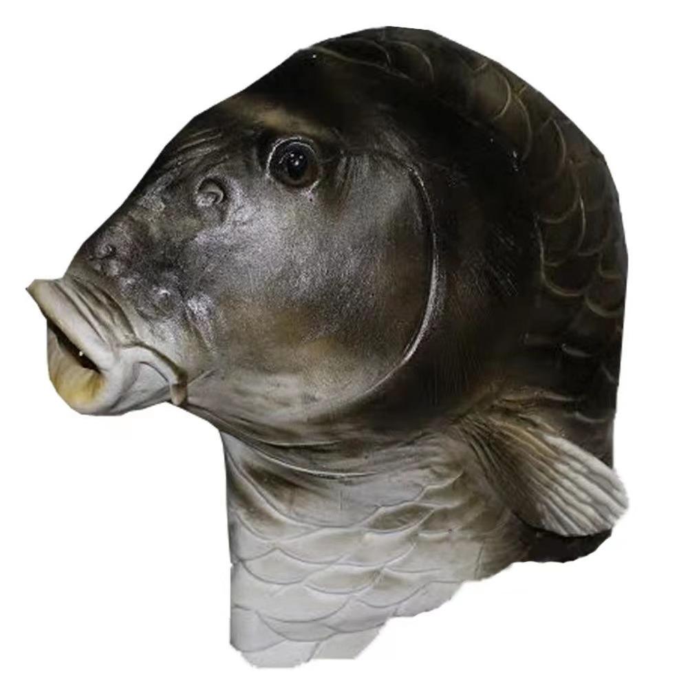 Realistic Realistic Carp Mask Latex Fish Latex Mask Head Cover Animal Head Cover Halloween Cosplay