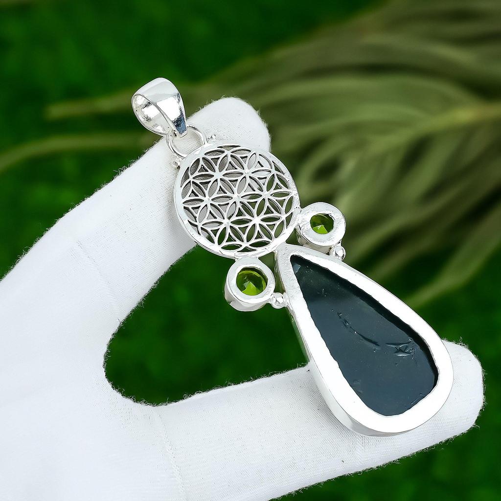 Bloodstone Gemstone Peridot 925 Silver Handmade March New Sister Pendant Jewelry