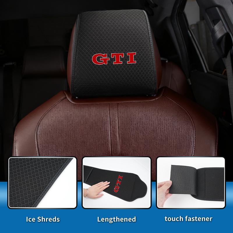 PIG1 Car Seat Ice Silk Headrest Pillow Case Storage Bag For Volkswagen VW GTI Golf 4 6 7 Tiguan Passat B5 B6 B7 CC Jetta MK5 MK6 Polo