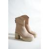 Platform Heeled Back Zipper Women's Boots