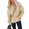 Women's Casual Pocket Hoodie Fashion Drawstring Pullover Top Sweatshirt