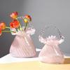 Luxuriöse Kristallglas Handtaschen-Vase, Elegante Glas-Korb-Blumenvase mit Kristallglasur-Finish für die Wohnkultur