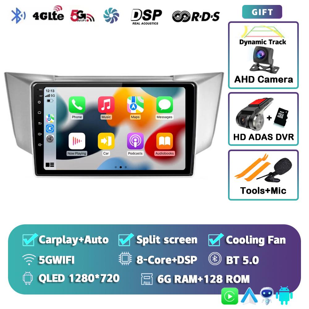 Android 14 Carplay Auto Car Radio For Lexus RX300 RX330 RX350 RX400H 2003-2014 Multimedia Video Player GPS Navigation Stereo DSP