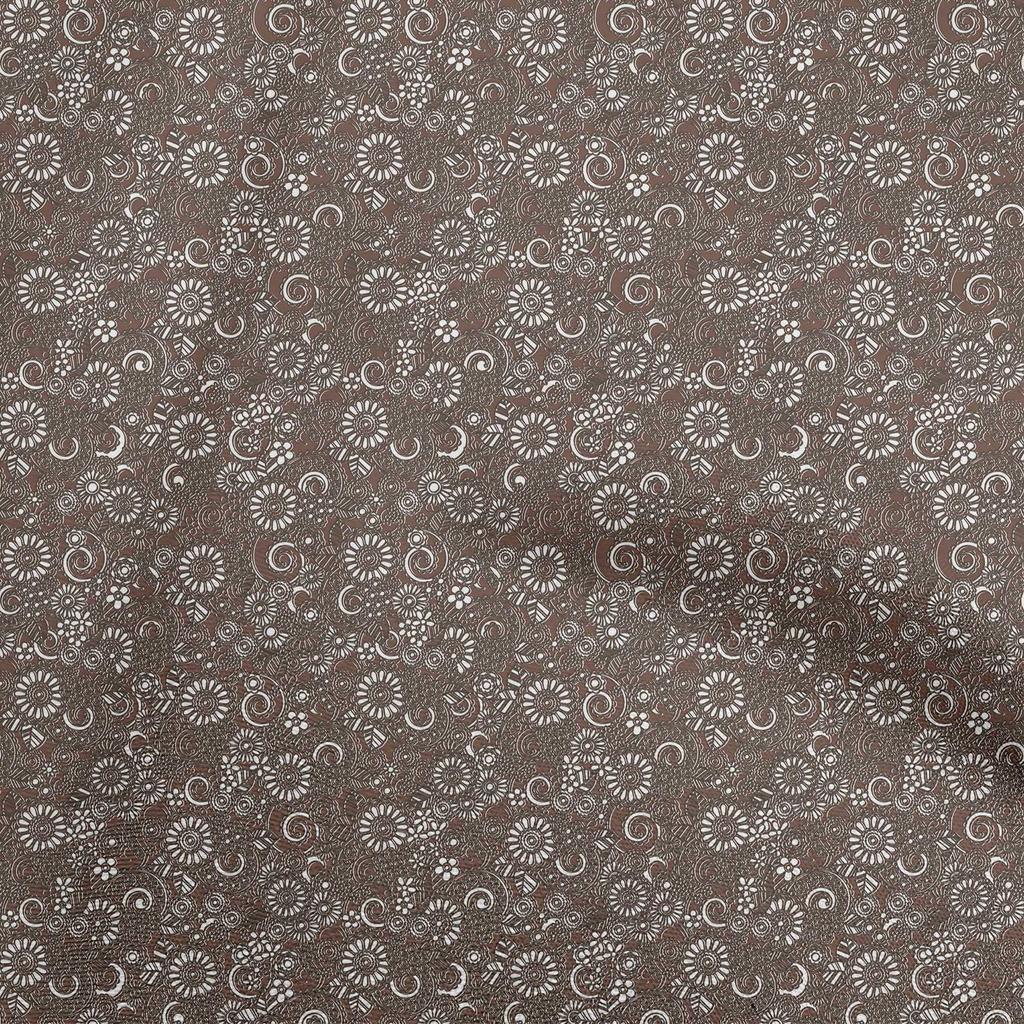 oneOone Cotton Poplin Blue Fabric Kalamkari Sewing Material Print Fabric By The Yard 42 Inch