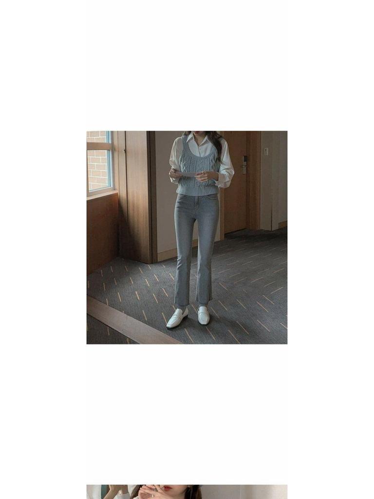 2024 Autumn Japanese Cable Knit Vest & Sleeveless Shirt Set - Slimming, Layered Ins Style