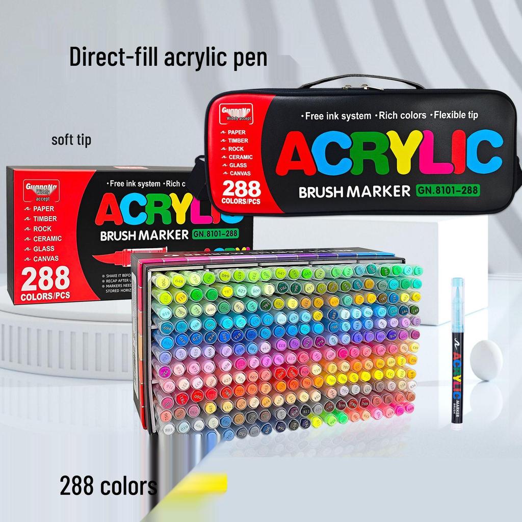 Guan Na Waterproof Liquid Acrylic Soft Tip Marker for Fine Arts and Graffiti