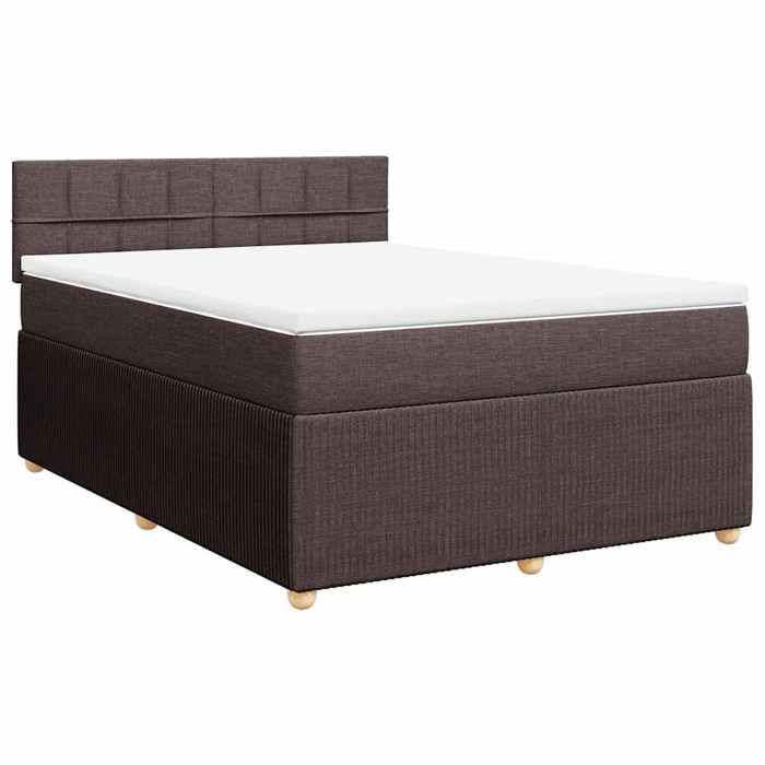 Exclusive House - Slatted Bed Base with Mattress Dark Brown 140x190 Cm