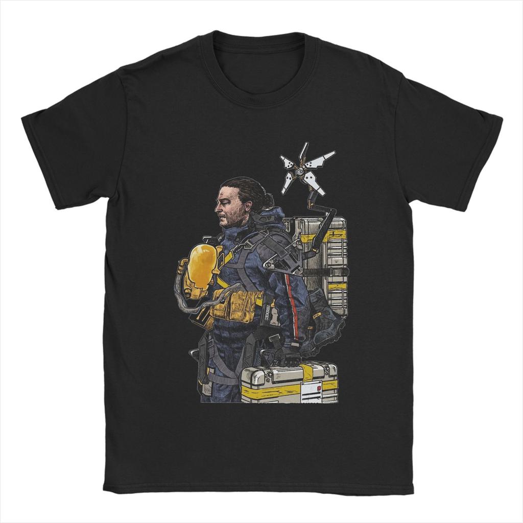 Death Stranding Gra Kojimy Koszulki Vintage Czysta Bawełna T-shirt Okrągły Dekolt Krótki Rękaw Koszulka Pomysł na Prezent Ubrania