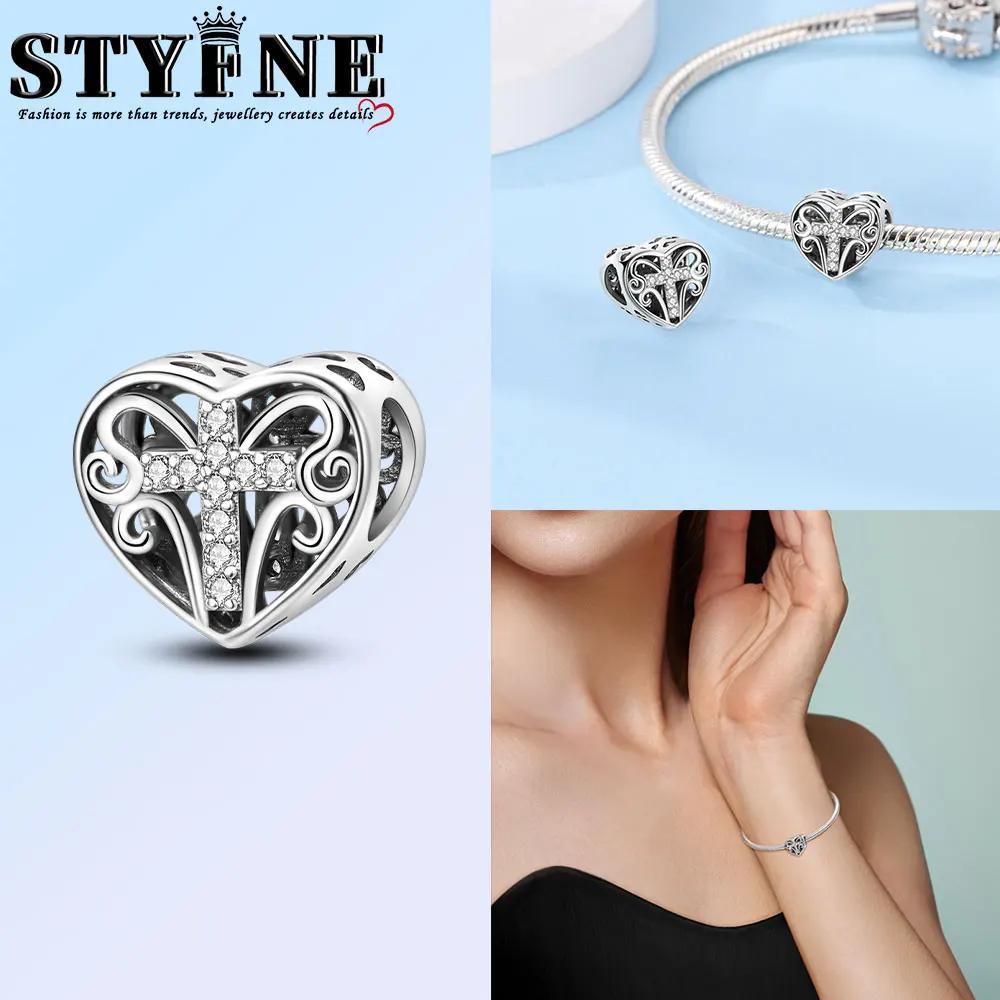 Classic Copper Holy Angel Cross Charms Beads Pendants For Women Fit Original Bracelets Diy Jewelry Gift