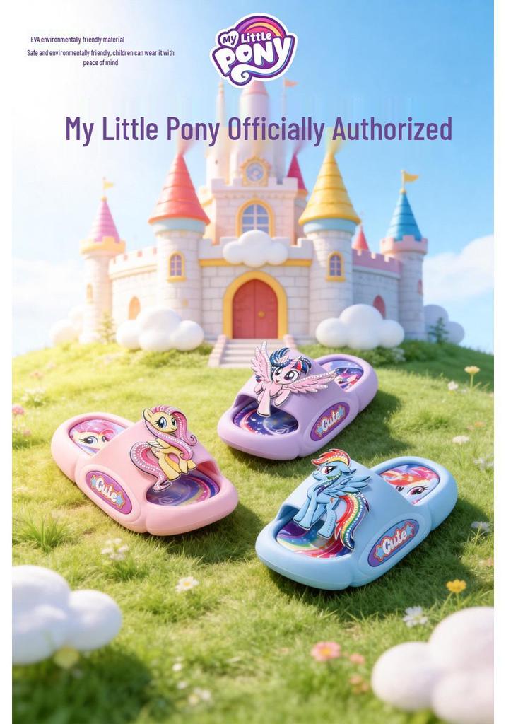 My Little Pony Non-Slip Girls' Slippers: Cute, Soft Sole for Mother-Daughter Wear at Home