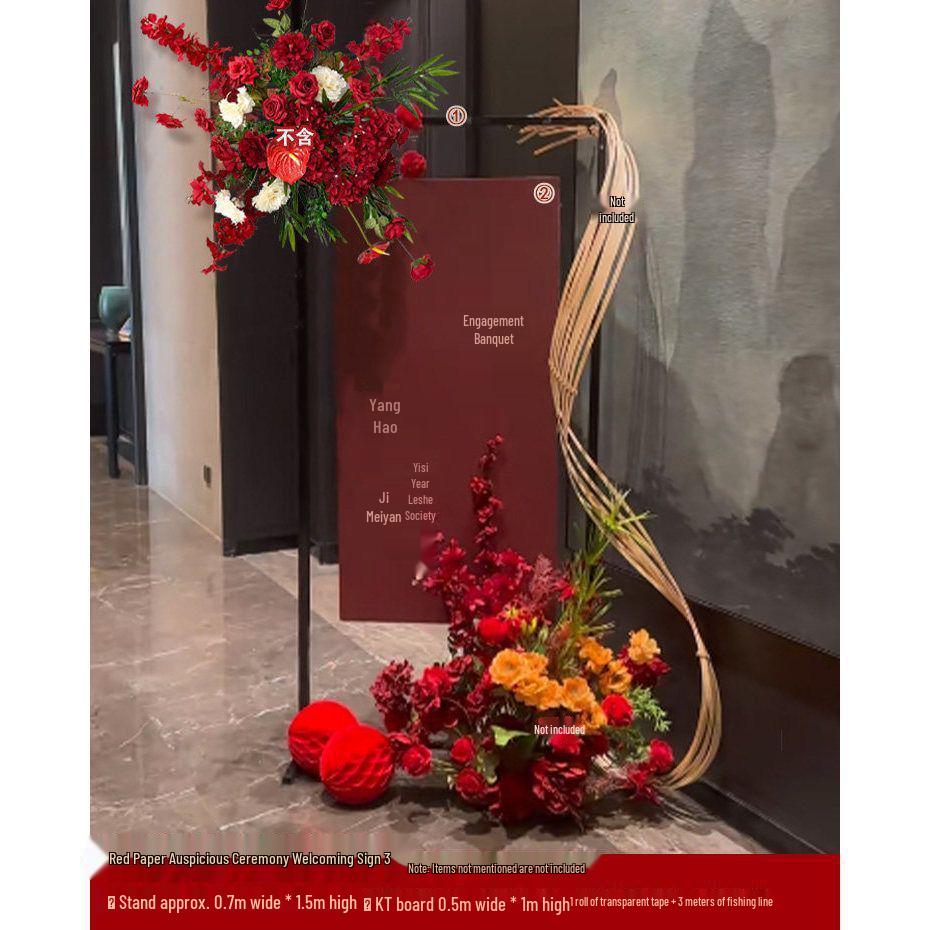 Chinese Engagement Banquet Hotel Entrance Welcoming Standee KT Board Sign Decoration