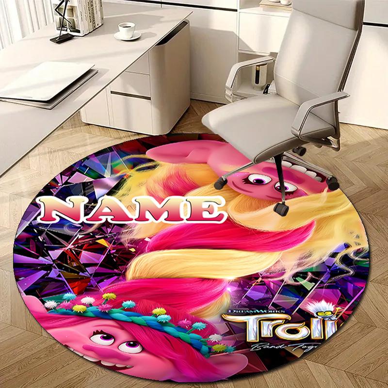 Personalized T-Trolls Round Chair Office Rug - Perfect for Mat, Office Chair & More - Ideal Gift for Birthdays and Holidays