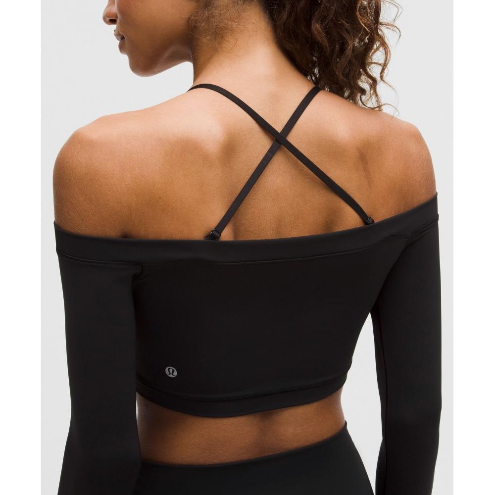 Lululemon Wunder Train Off Shoulder Long Sleeve Shirt Black