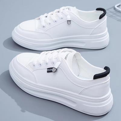 Chaussures d'été blanches pour enfants à semelle plate simples et polyvalentes, chaussures de sport et de loisirs, chaussures de skate printemps et automne pour femmes