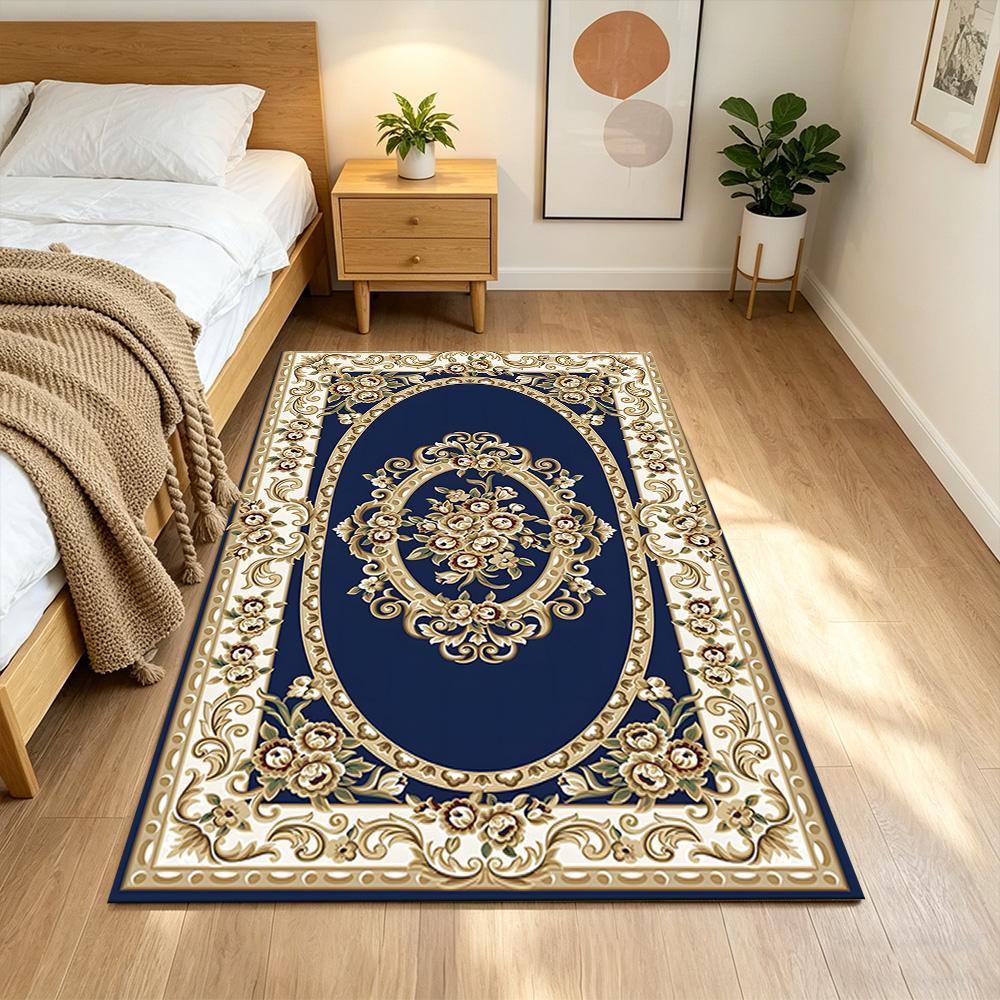 Elegant Floral Pattern Design Non-Slip Home Carpet Design for Office Decor Living Room Gift