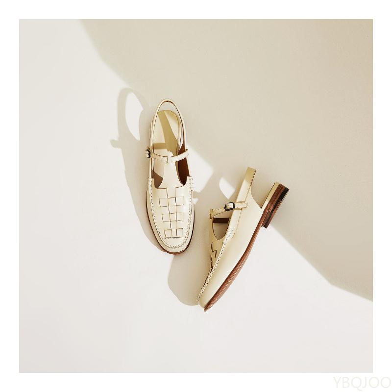 Retro elegant temperament sandals for women in spring summer fashionable breathable lightweight buckle casual women's shoes