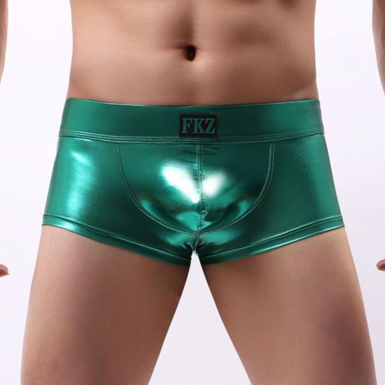 Men Underpants Low Waist Glossy Soft Breathable U Convex Pouch Slim Fit
