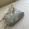 Silk Scarf Style Floral Nylon Bag With Magnetic Closure For Daily Use Women