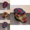 Retro Check Pattern Flat Cap For Casual Fall And Winter Wear