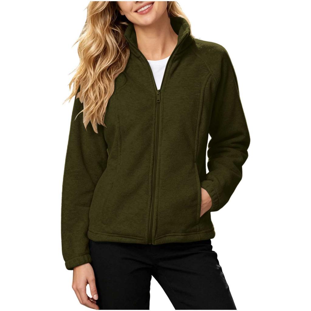 Modische Damen Zip-Up Hoodie Jacke in Farbe