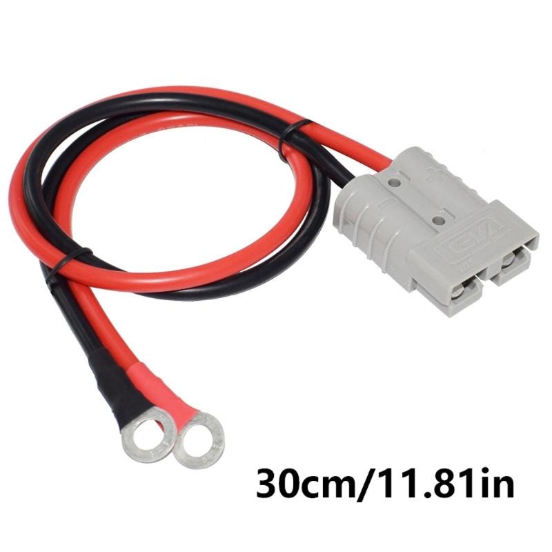 30/50/100cm Heavy Duty 50A ADS Connector Cable with O Terminal , 10AWG Solar Extension Cord Line for Car Boats