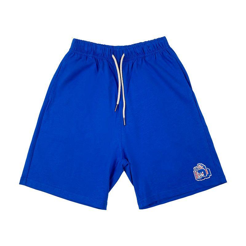Toothpick Pills and Friends [Become Warm People] Neutral Casual Sports Suit | Summer Short Sleeve Courage Blue Pants 120