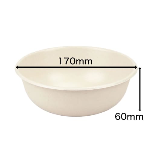 ECO&BASIC Paper Plates and Bowls, Deep, 850ml, Laminated, Pack of 50, Microwave-Safe, Takeout, Made with Unbleached Bagasse, Rice-Resistant, Water- an