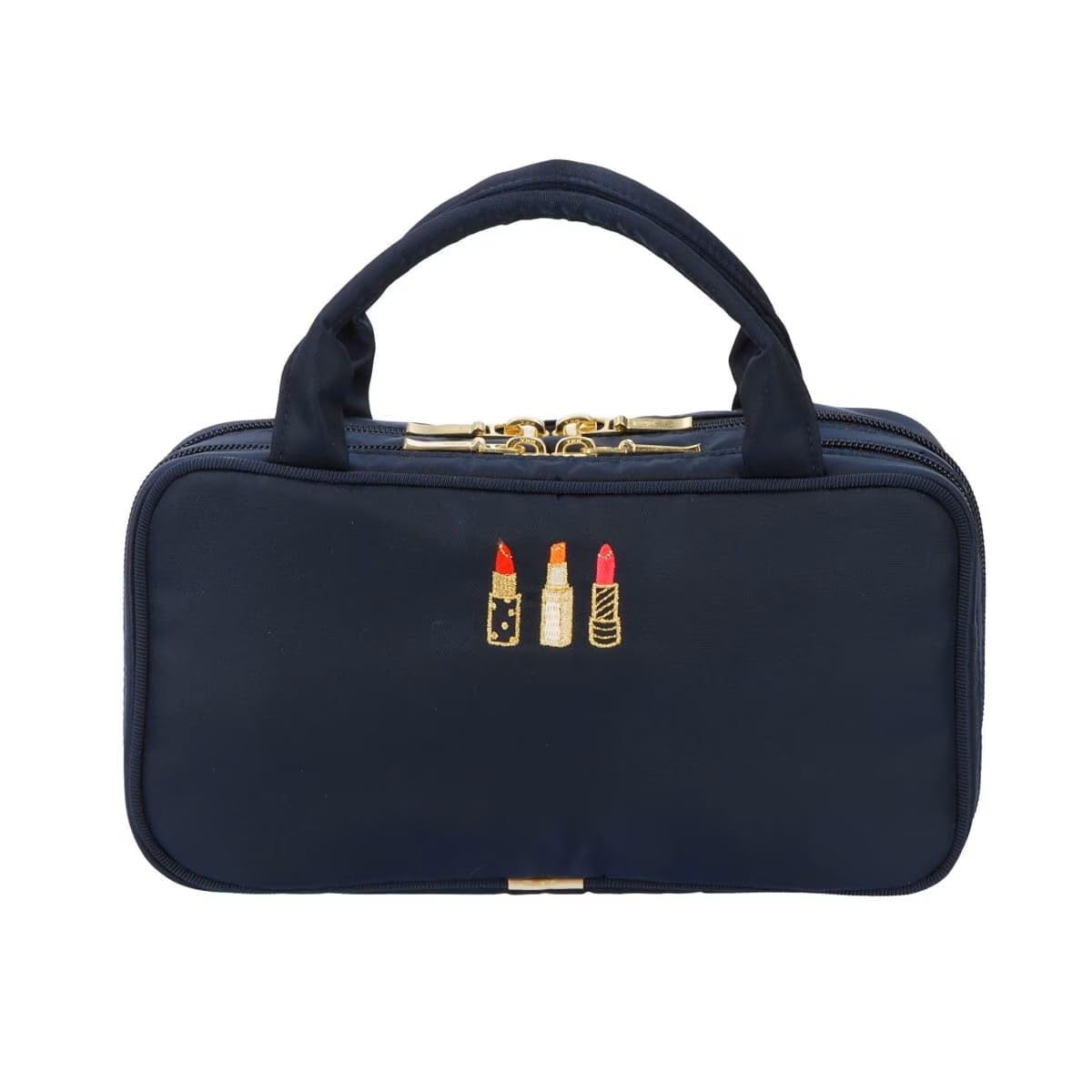 

Functional Makeup Pouch with Curler Pocket and Outer Embroidery Artisan&Artist Pocket, Rouge, 5OP-ER22 синий