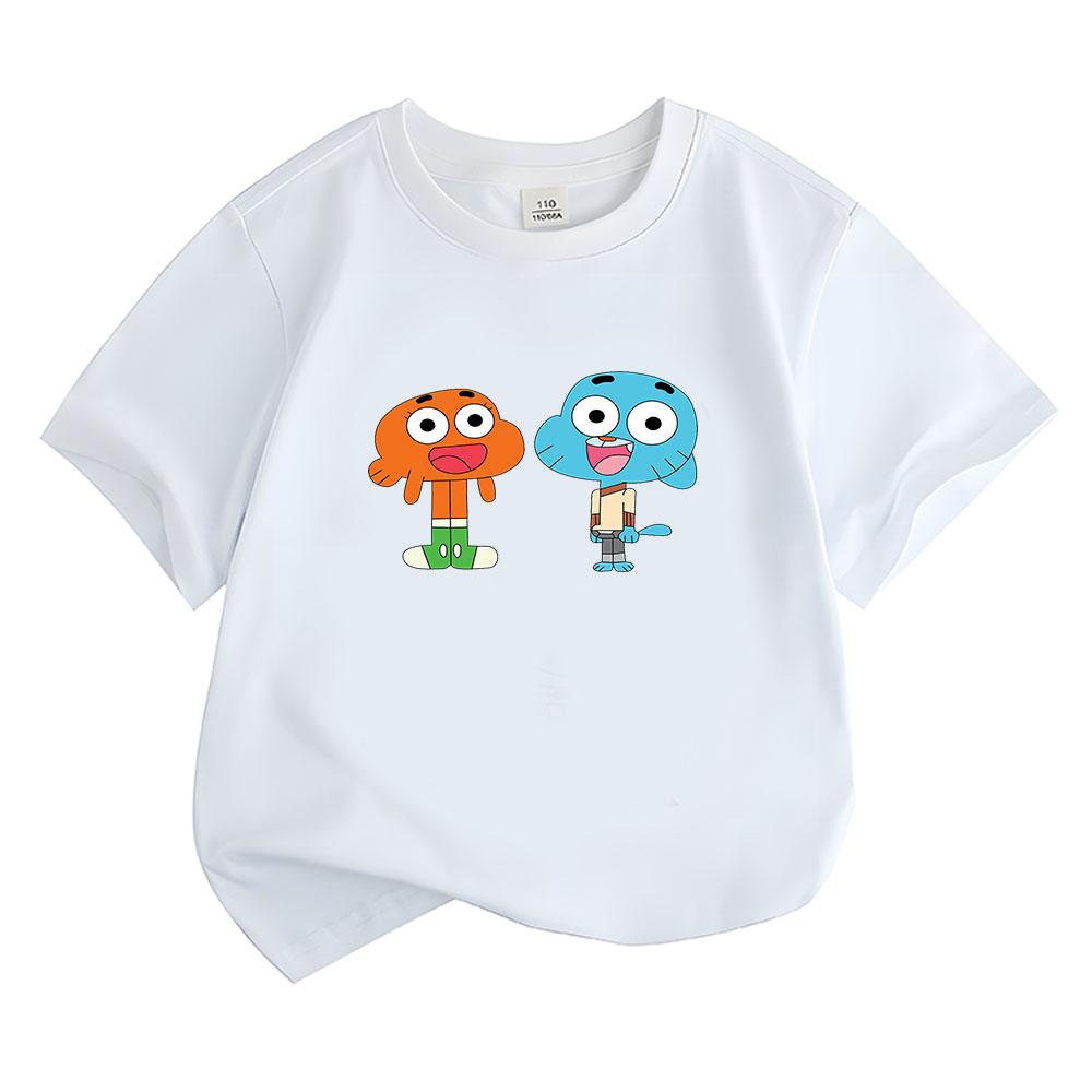 The Amazing World of Gumball Children's T-shirt 100% Cotton Cartoon Tees Boys Girls Anime Clothes Summer Short Sleeve Kids Top