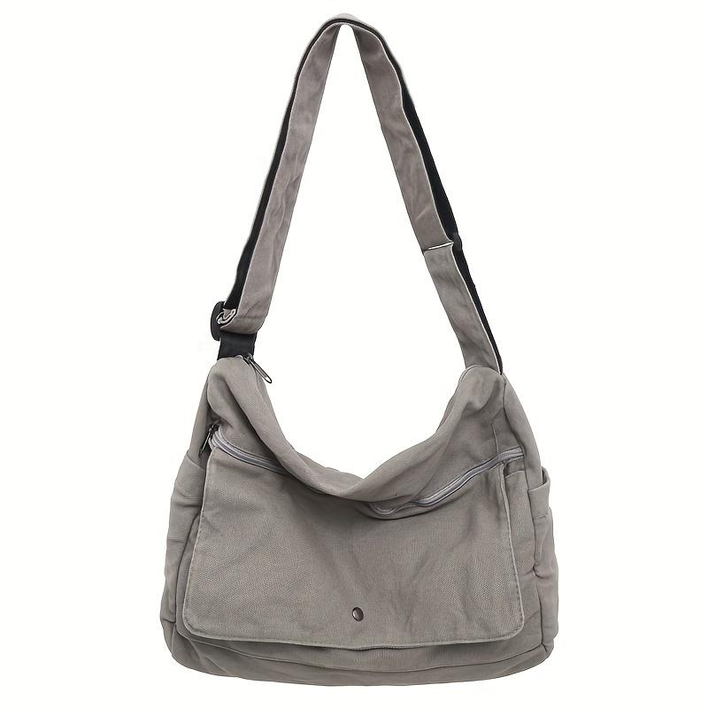 Plátěná crossbody taška Hobo s velkou kapacitou a 4 barvami - Odolná, nastavitelná, trendy taška přes rameno