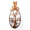 165 Ct Natural Dendritic Opal Copper Wire Wrapped Oval Pendant Certified