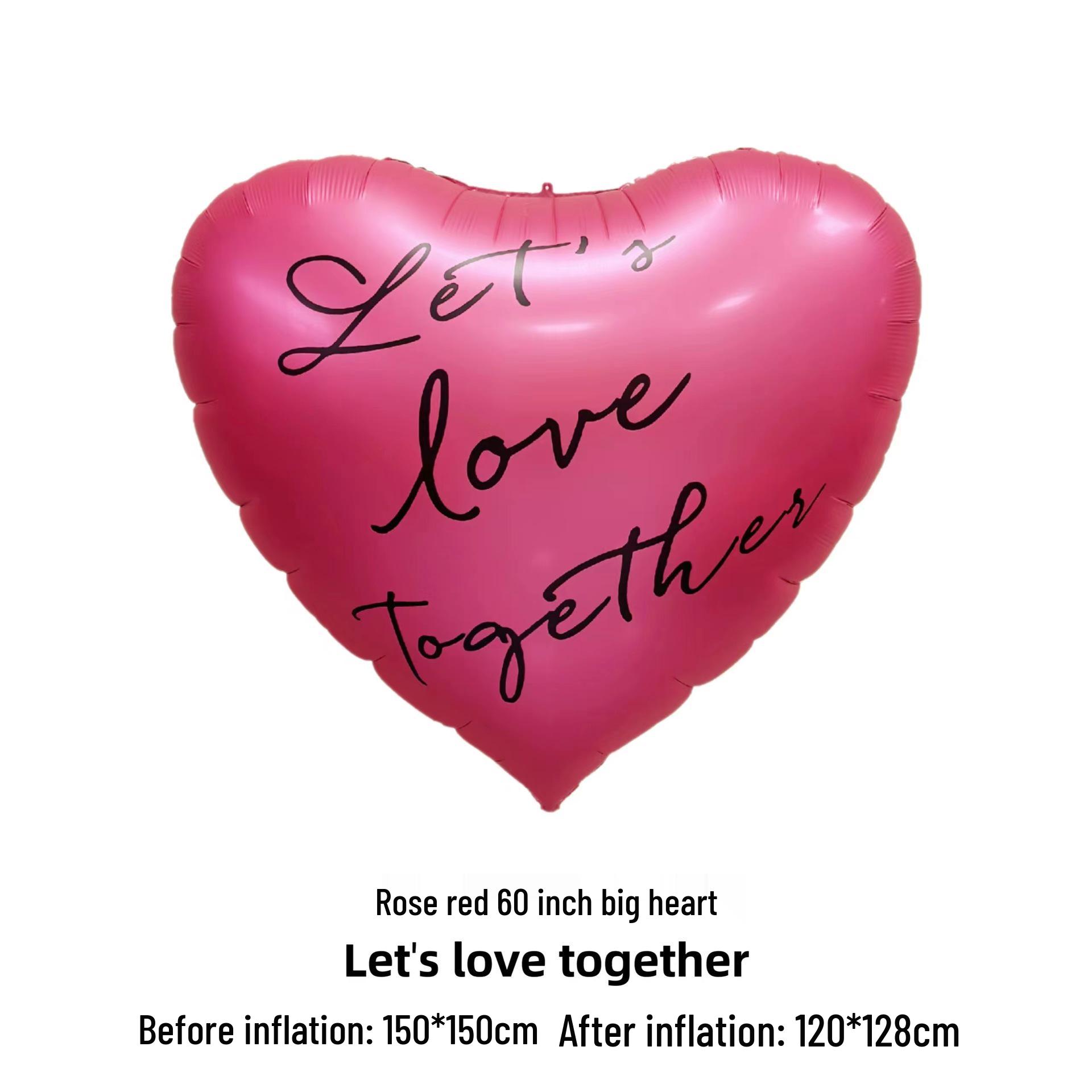 

60-Inch Heart-Shaped Aluminum Balloon for Valentine s Day Decor