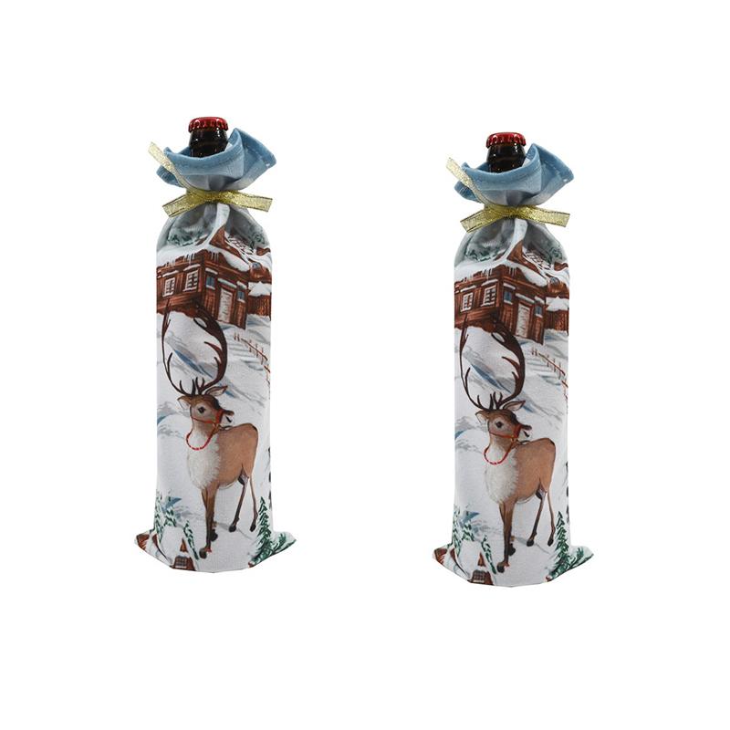 New Year Christmas Wine Bottle Dust Cover Bag Santa Claus Noel Dinner Table Decor Christmas Decorations for Home