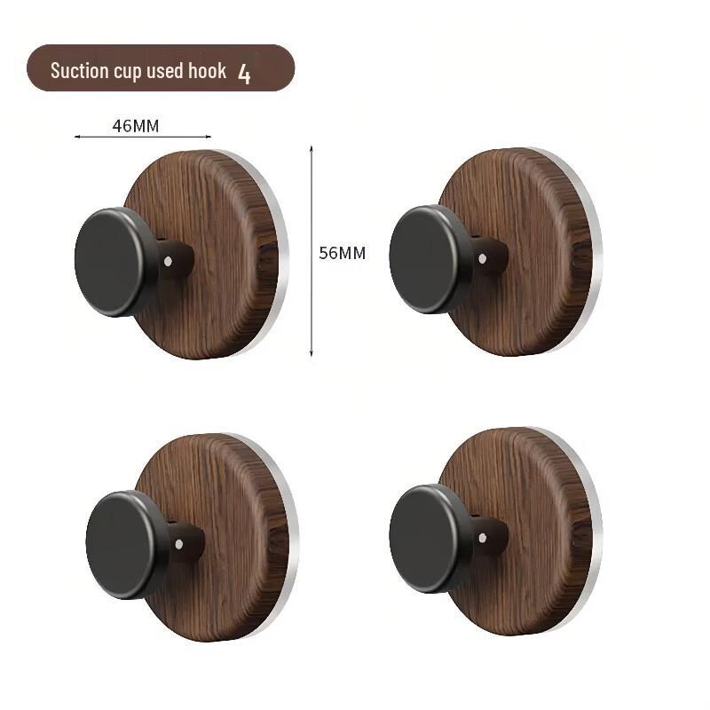 LIEI Walnut Suction Cup Knob Hook