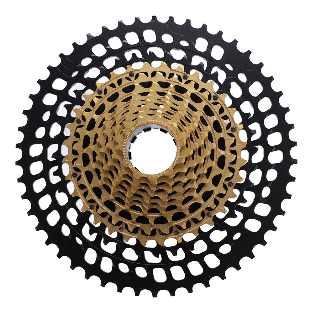 12 Speed Bicycle Cassette 11 to 50T Aluminum Steel Lightweight Bike Cassette Sprocket for Mountain Bikes Black Gold