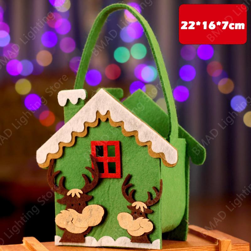 1/3/5/10PCS Merry Christmas Gift Bags Retro Santa Claus candy Felt Bags  Xmas Party Favor Bags DIY Christmas Eve apple bags