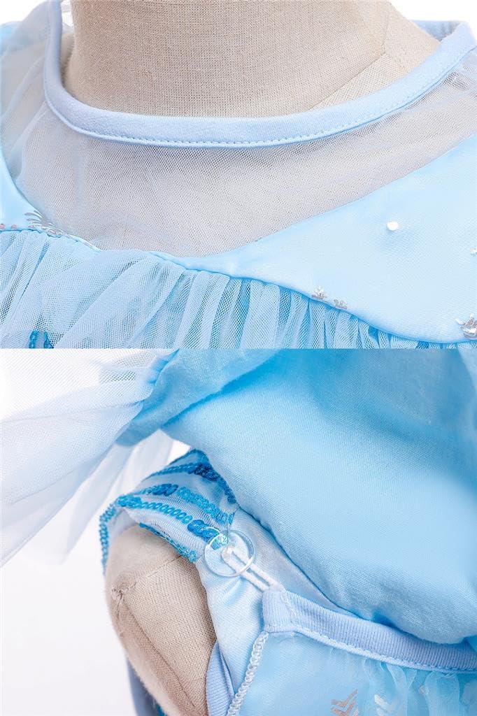 Toddler Cosplay Princess Dress with Size Years [Dressy Daisy] Girl's Costume, Accessories, Blue, 4-5 (110cm)