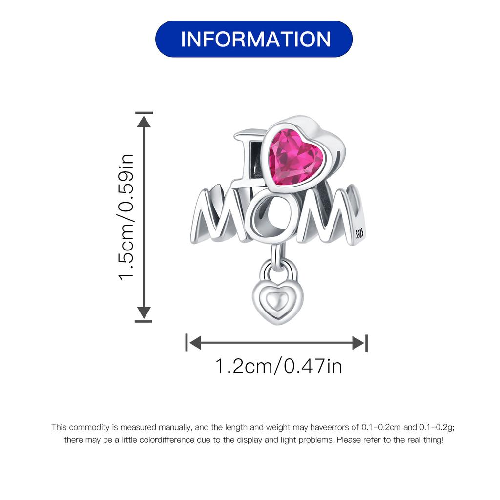 Bead Components Copper Metal Charm Bead Components Authentic Original I Love My Mother Letters Bead Components Compatible With Bracelet High Quality