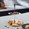 Silver Stainless Steel Double-layer Water Droplet Storage Rack Cake Plate Afternoon Tea Accessories Storage Tray Kitchen