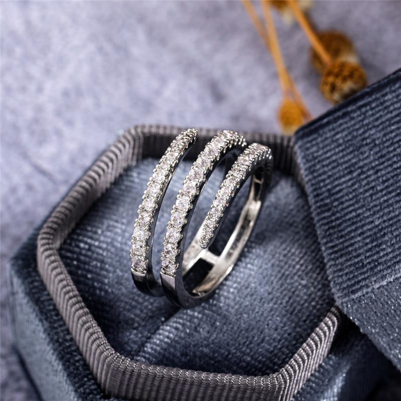 Inele de deget Sterling Fashion cu formă înconjurătoare pentru femei, cu piatră CZ din cristal strălucitor, pentru petrecere, nuntă, bijuterii statement