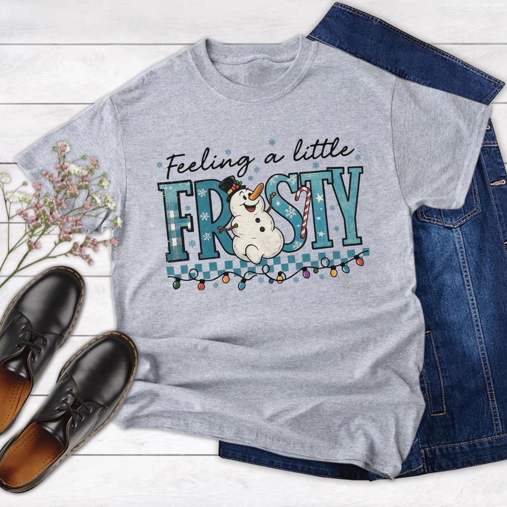 Feeling A Little Frosty Christmas Shirt, Cute Snowman Sweater, Winter Time Tee