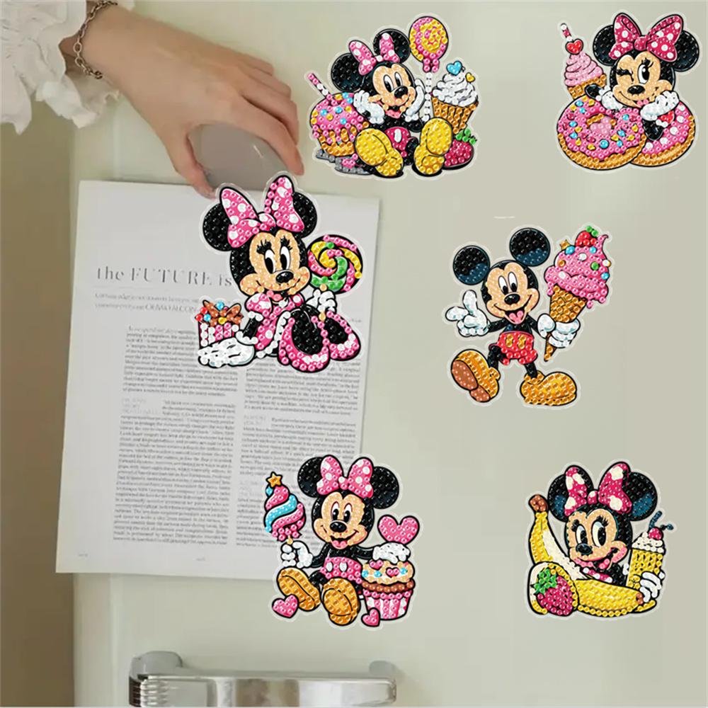 

6pcs/Set Minnie Mickey Series Diamond Painting Magnets for Refrigerator Diamond Art Fridge Magnets for Adults Diamond Art Refrigerator Magnets Kits