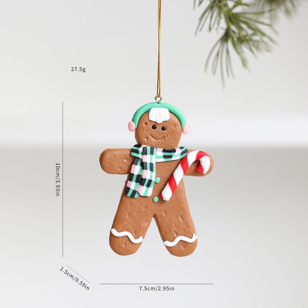 2026 Christmas Gingerbread Man & Santa Claus Resin Ornament for Home & Tree Decoration