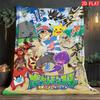 Pokemon Cartoon Blanket Cozy Breathable Flannel for Bed Couch Travel Camping Perfect Home Decoration for Fans THW