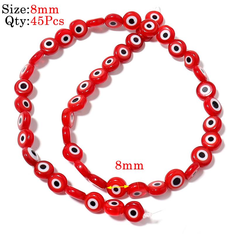 Round Lampwork Evil Eye Beads Liuli Flat Loose Fashion Jewelry For Bead Diy Handmade Bracelets Phone Charm Components